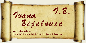Ivona Bijelović vizit kartica
